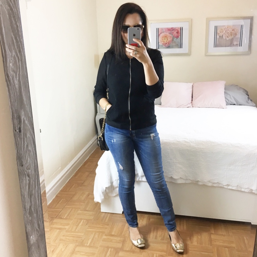 Zara Basic Collection full zip mesh net jacket